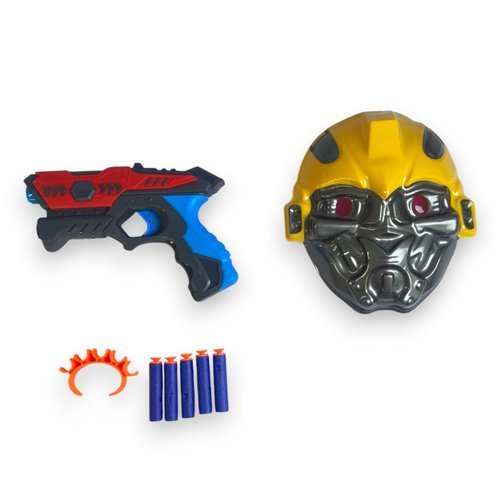 Arma de Brinquedo 5 Balas Porta Munição Com Mascara do Bumblebee