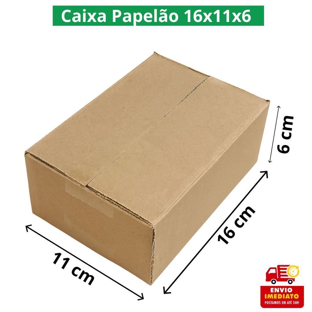 Caixa Papelão 16x11x6 Correio Sedex Pac Pacote Com 50 Unidades Caixa Papelão 16x11x6 Correio Sedex Pac Pacote Com 50 Unidades