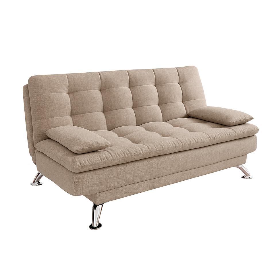Sofá-Cama Casal 3 Lugares Premium Linho Bege em Oferta na Shopee