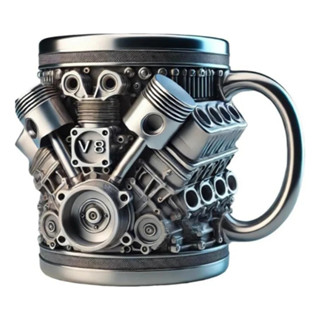Caneca Motor V8 em Aço Inoxidável Design Realista em Oferta na Shopee