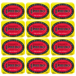 Kit com 3, 6, 9 ou 12 Sabonetesde Phebo Odor de Rosas Sabonete em Barra 90G em Oferta na Shopee