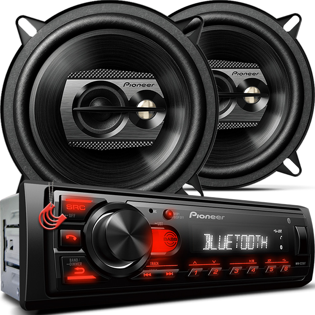Combo Kit Auto Radio Som Aparelho Automotivo Usb Pioneer +2 Falantes Triaxial 5" Dianteiros Portas em Oferta na Shopee