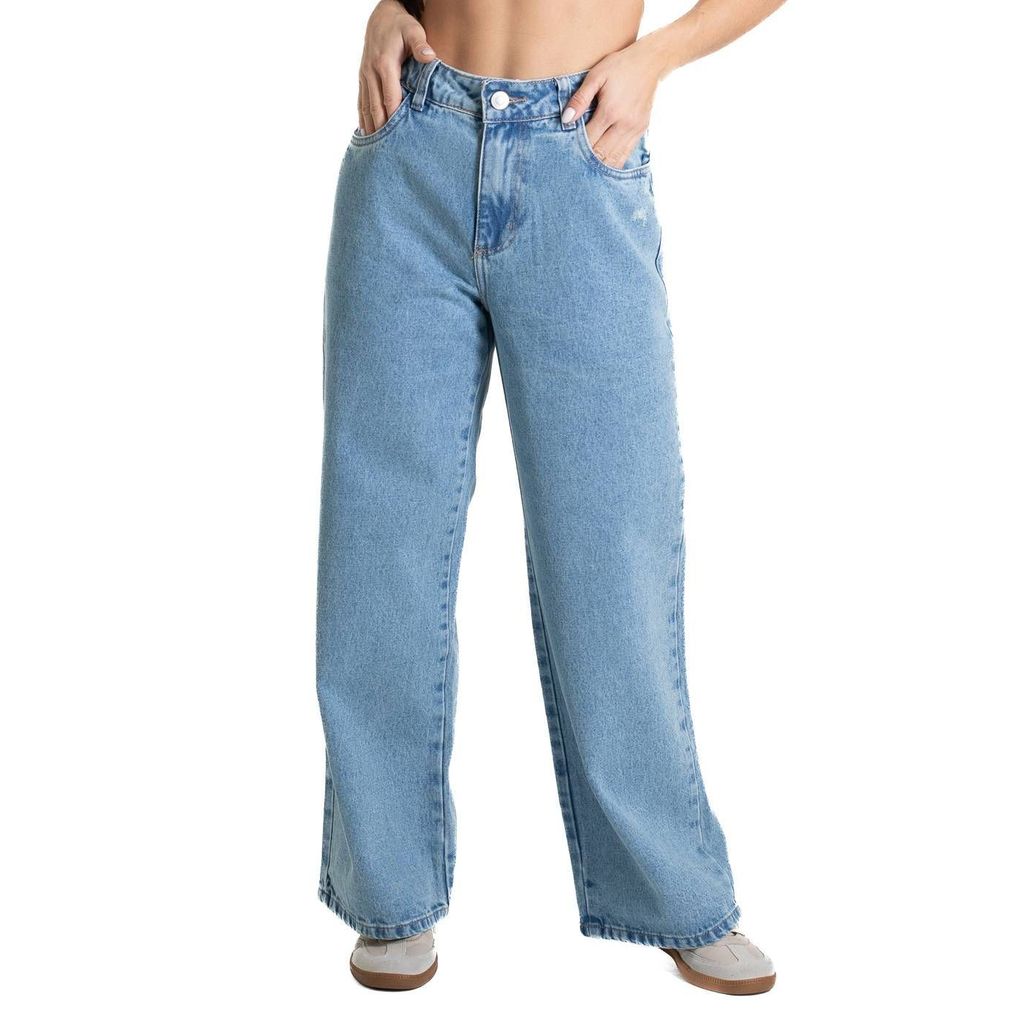 Calça Jeans Sawary Wide Leg Petit - 280588 em Oferta na Shopee