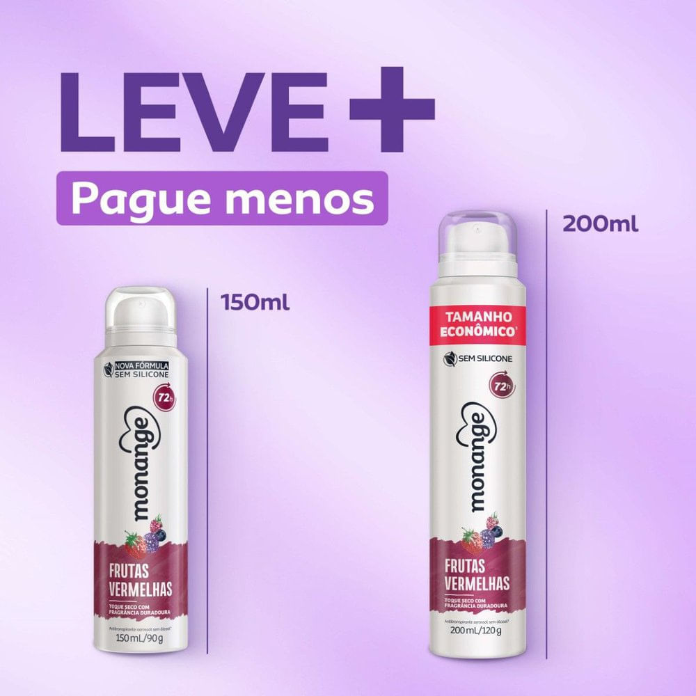 Detalhes do Desodorante Monange Frutas Vermelhas Aerossol Antitranspirante Feminino 200ml