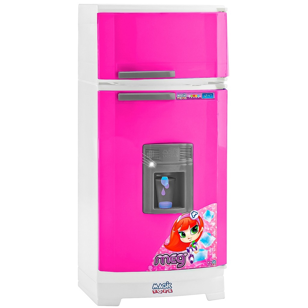 Geladeira Duplex De Brinquedo Magic Super Lilás Sai Água De Verdade Com Sons E Luzes - Magic Toys