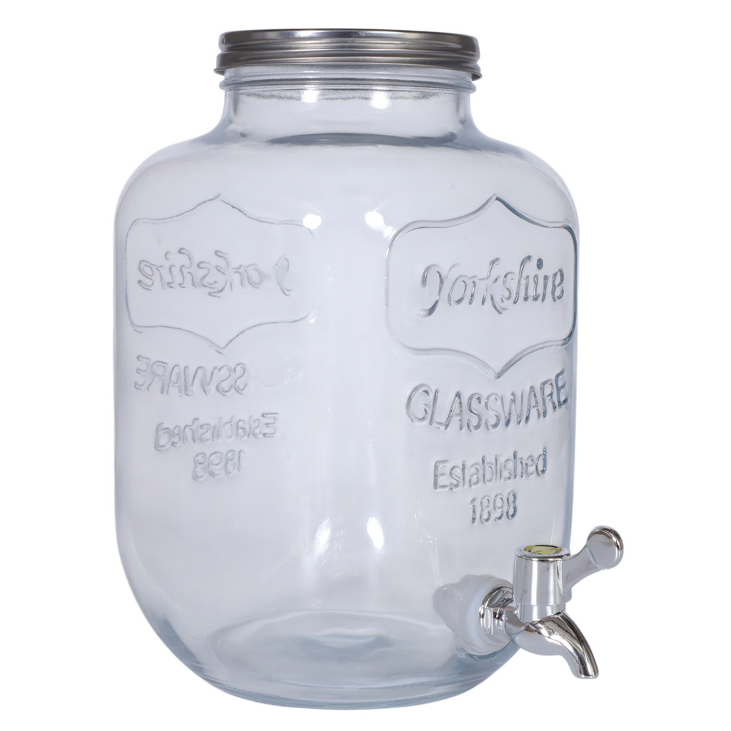 Suqueira 5 Litros Vidro Cristal Transparente Com Tampa Jarra Elegante
