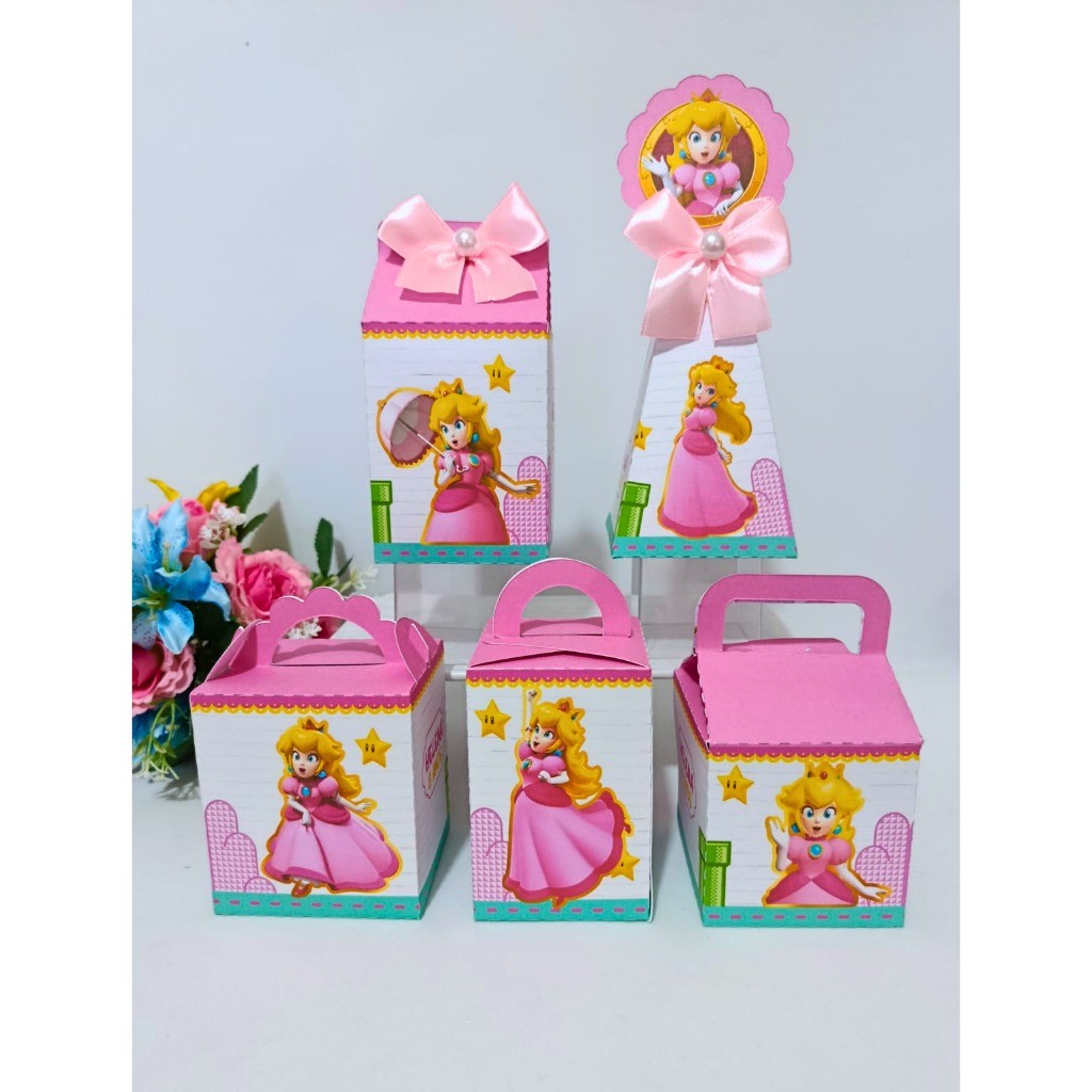 Kit Festa Princesa Peach Mario / Caixinhas/ Lembrancinhas / Festa Infantil / Aniversário / Caixa