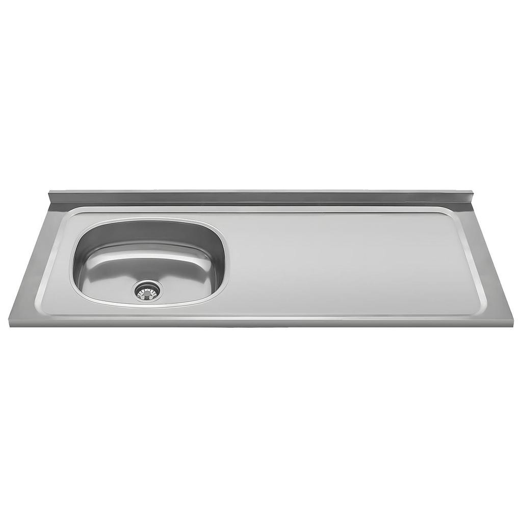 Pia de Cozinha com Cuba Deslocada Esquerda Ávila 120cm Aço Inox G01 - Mpozenato