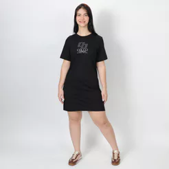 Vestido Colcci T-Shirt Com Estampa Preto - Feminino