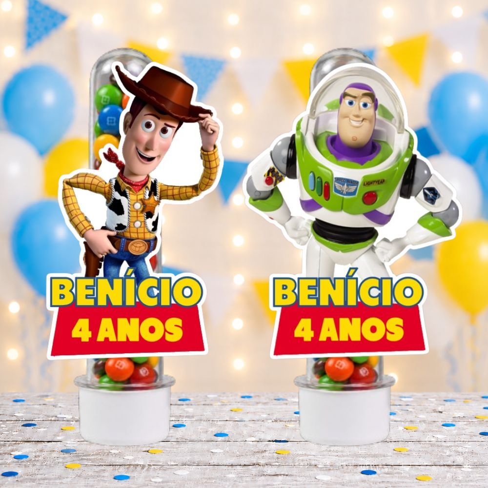 Apliques 3D para Tubetes Toy Story Personalizado - festa infantil - lembrancinhas personalizadas - tag para tubete