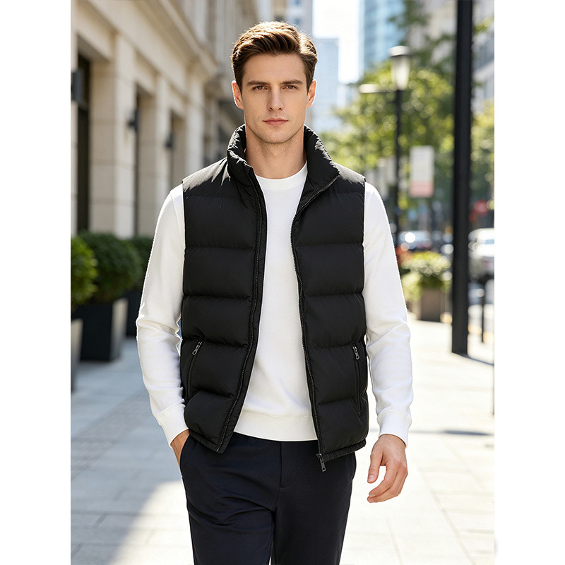 Colete Puffer Masculino Preto Country Acolchoado Inverno Casual