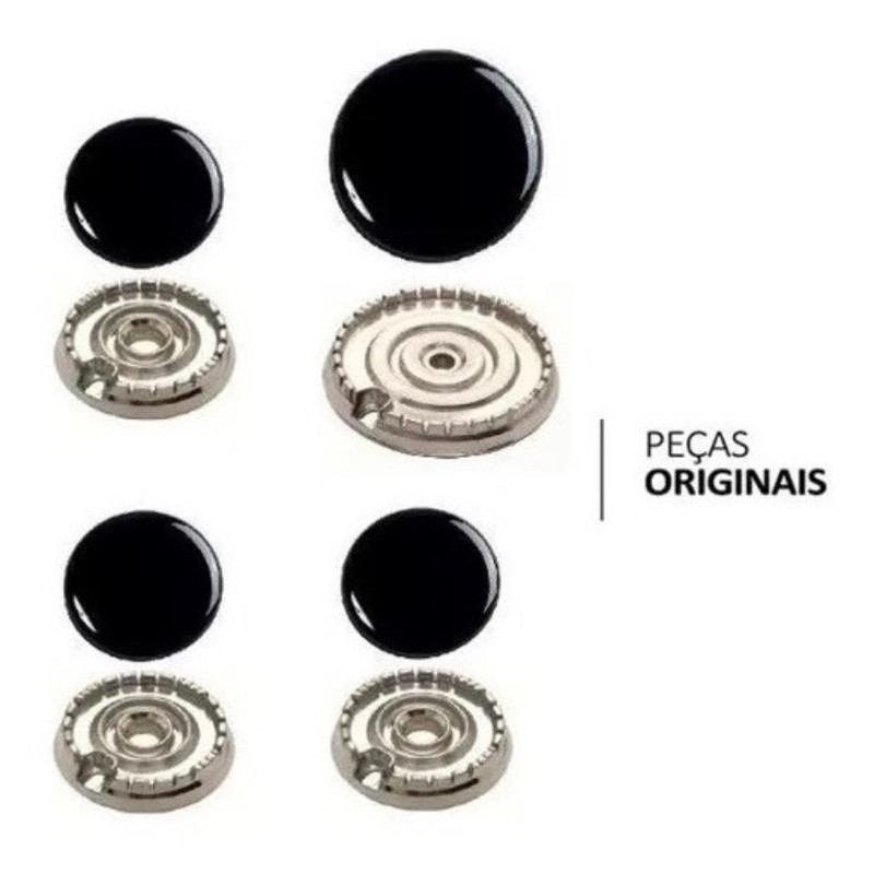 Espalhadores + Queimadores Fogão Consul Cfo4nab - Kit 4 Bocas