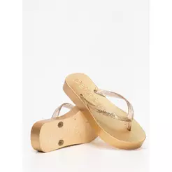 Chinelo Petite Jolie Fresh Up Glitter Ouro/Vanilla PJ7705