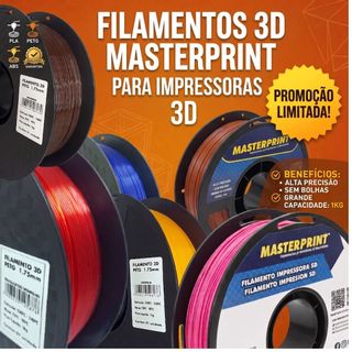 Filamento PETG / PLA MasterPrint Premium 1Kg Impressora 3D Várias Cores