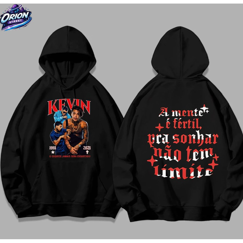 Moletom Blusa de Frio Premium Canguru Eterno Mc Kevin a Mente é Fértil Streetwear Unissex