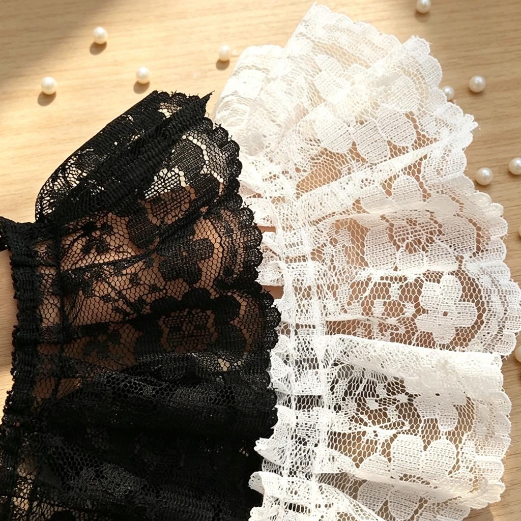 (2 Jardas/Pacote) 6cm De Largura Rugas Rendas Plissadas DIY Renda Vintage Oco Cortina Acessórios Para O Cabelo Tecido Es