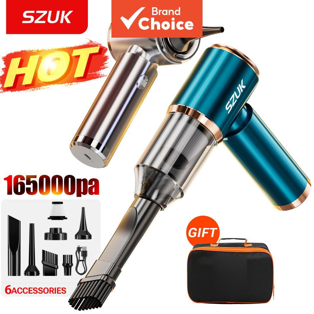 Aspirador de Pó de Carro SZUK Sem Fio, Portátil com Sucção Potente, Mini Aspirad