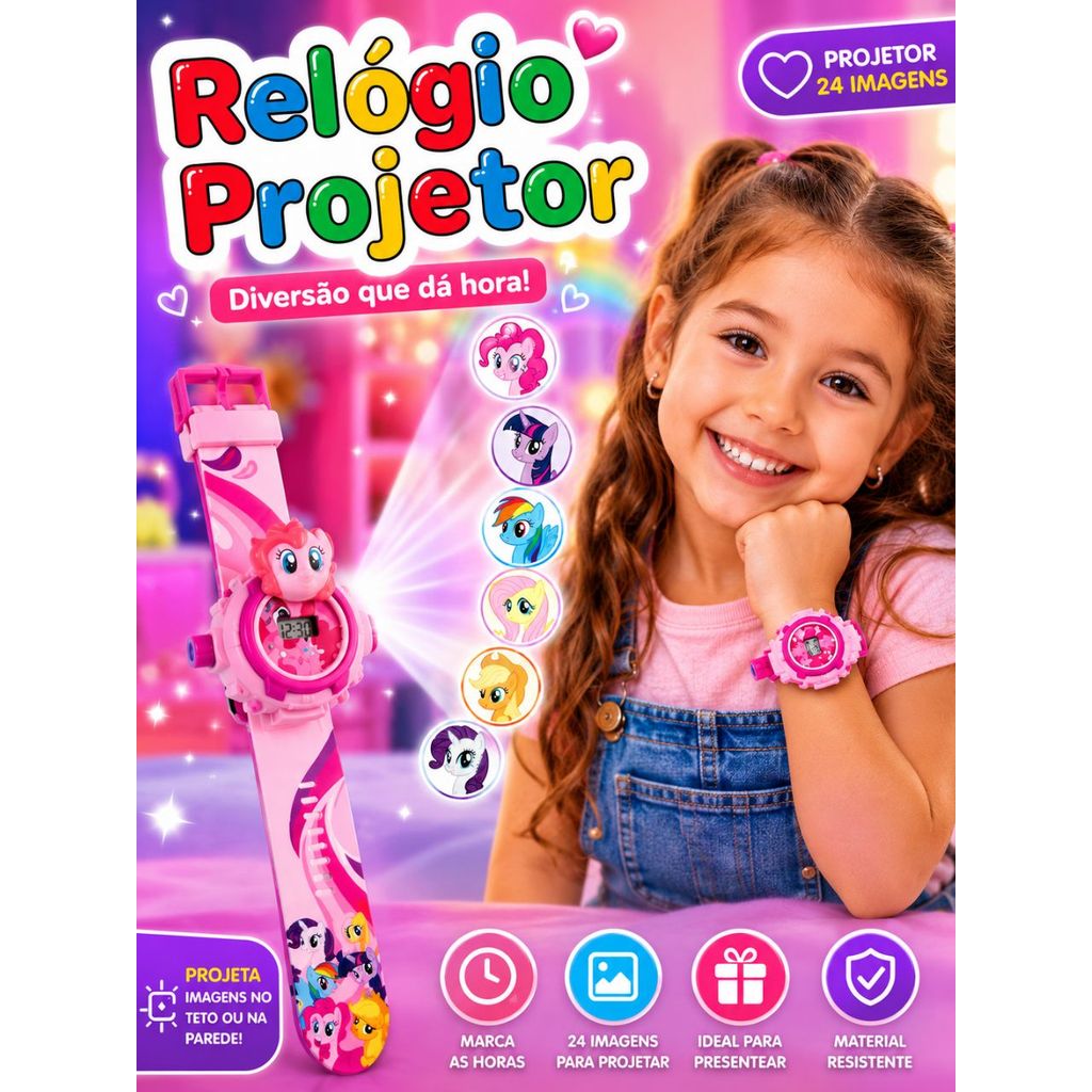 Relógio Infantil Projetor De Imagens Personagens Diversos