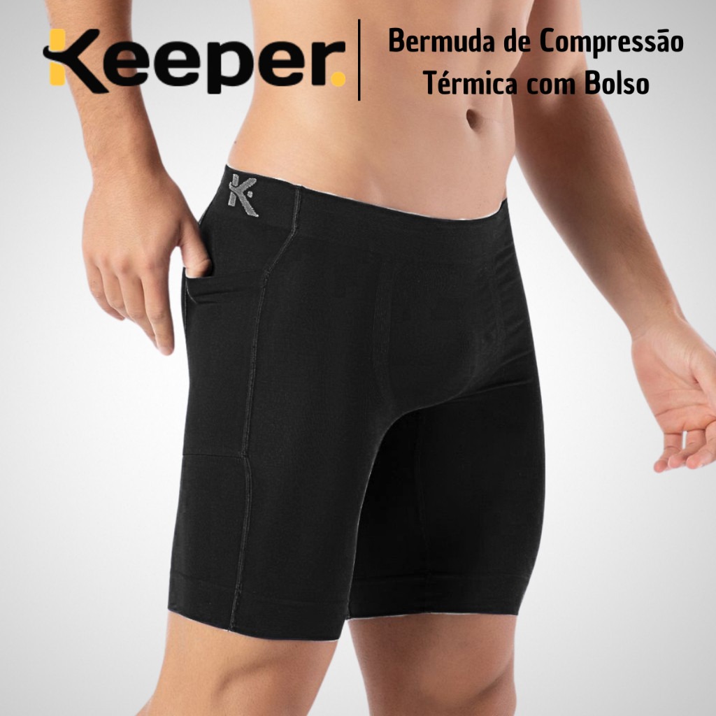 Bermuda Térmica Compressão Short Corrida P ao GG Ciclismo Esporte Treino Academia Fitness Microfibra