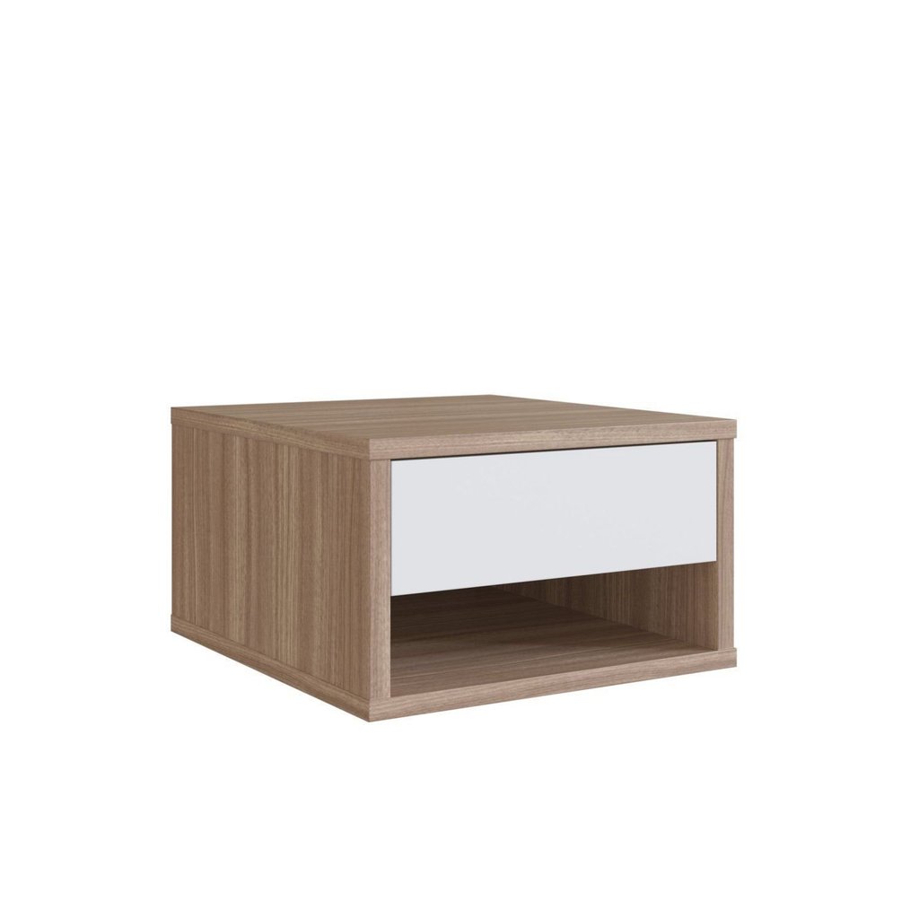 Mesa de Cabeceira Suspensa com 1 Gaveta Slim Marrom