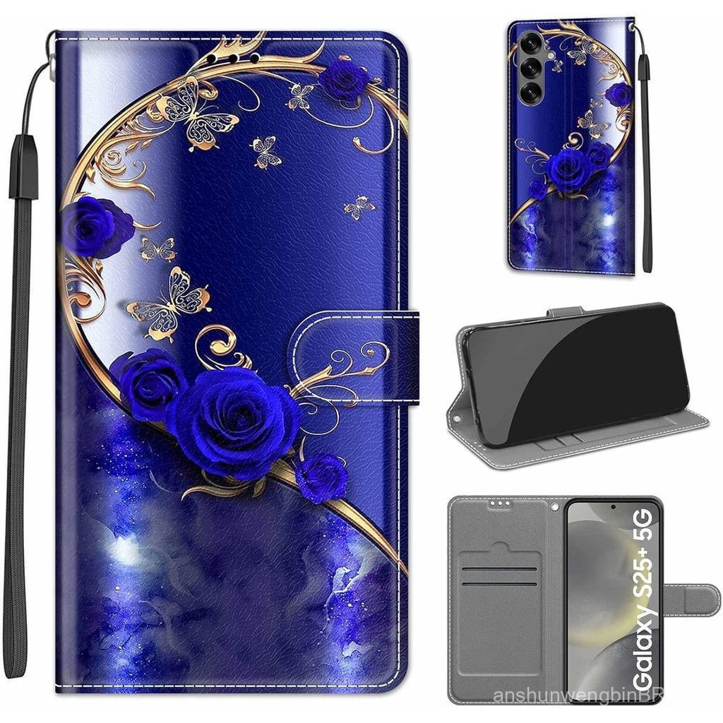 Capa exclusiva para Samsung Galaxy S25 Plus, capa protetora estilo carteira em c