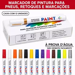 Caneta Paint Original Reparadora Pintura Automotiva Permanente Tira Riscos Carro Moto Retoque de Placa Tênis Pneus 99P
