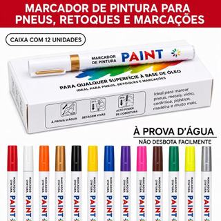 Caneta Paint Original Reparadora Pintura Automotiva Permanente Tira Riscos Carro Moto Retoque de Placa Tênis Pneus 99P