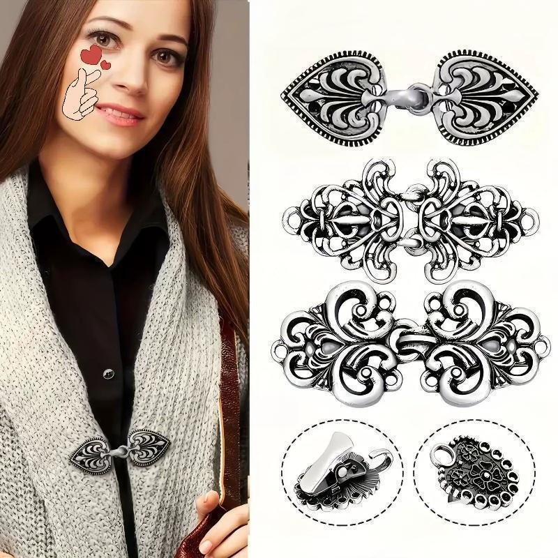 [PEBR] Acessório de Moda de Inverno: Broche Retro de Patchwork para Cardigã, Suéter, Camisa, Xale, Acessório Casual para