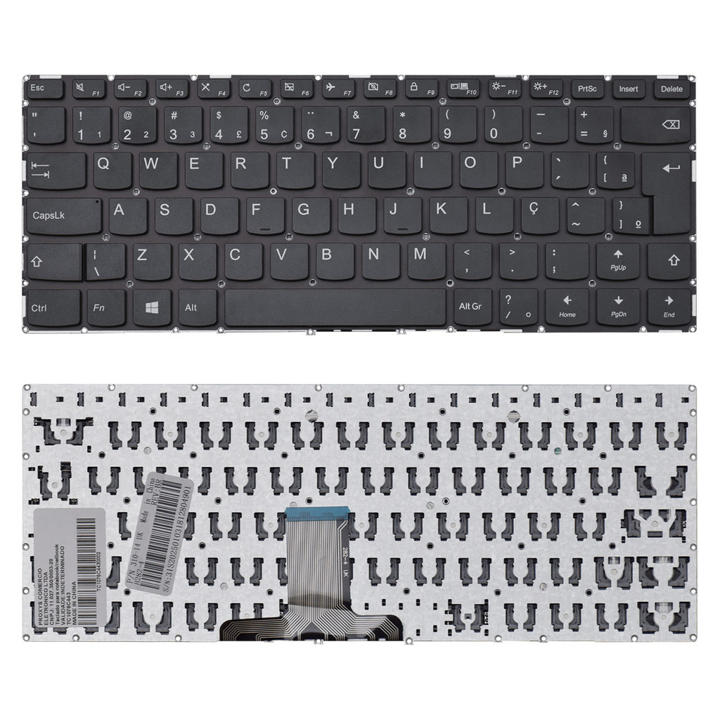 Teclado para Notebook Lenovo Yoga 510-14AST Sem Iluminação