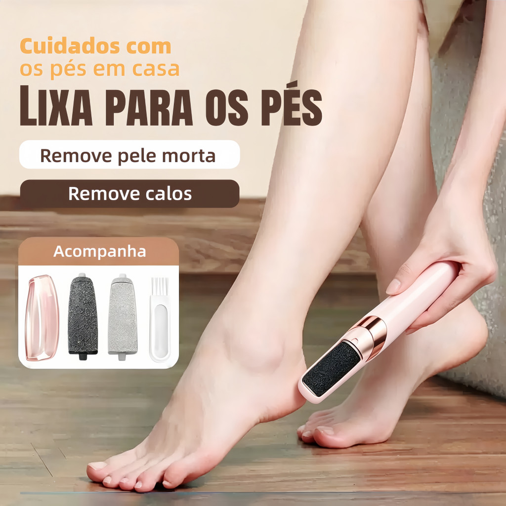 Lixador de Pé Elétrico - Esfoliador Tira Calos Pedicure Portátil
