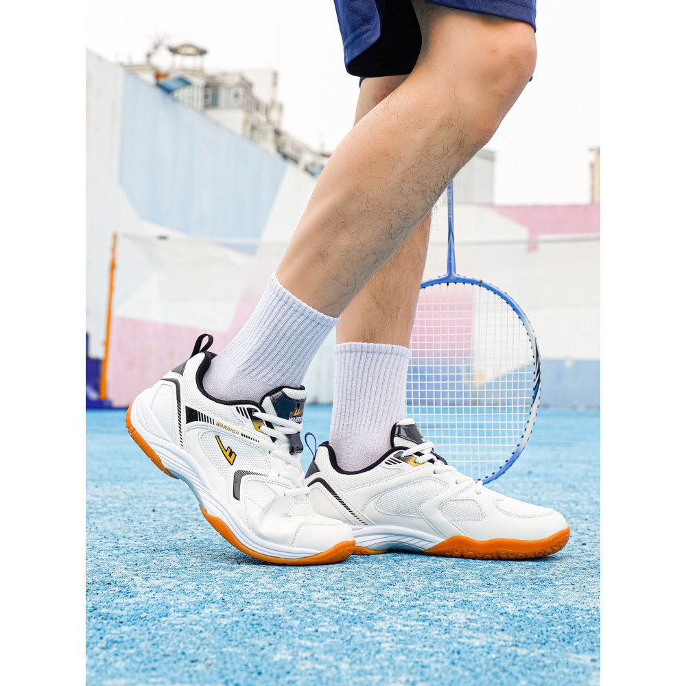[Seleção Premium] Tênis de Badminton Warrior Modelo Novo 2025, Malha Respirável, Sola de Borracha Amortecedora, Antiderr