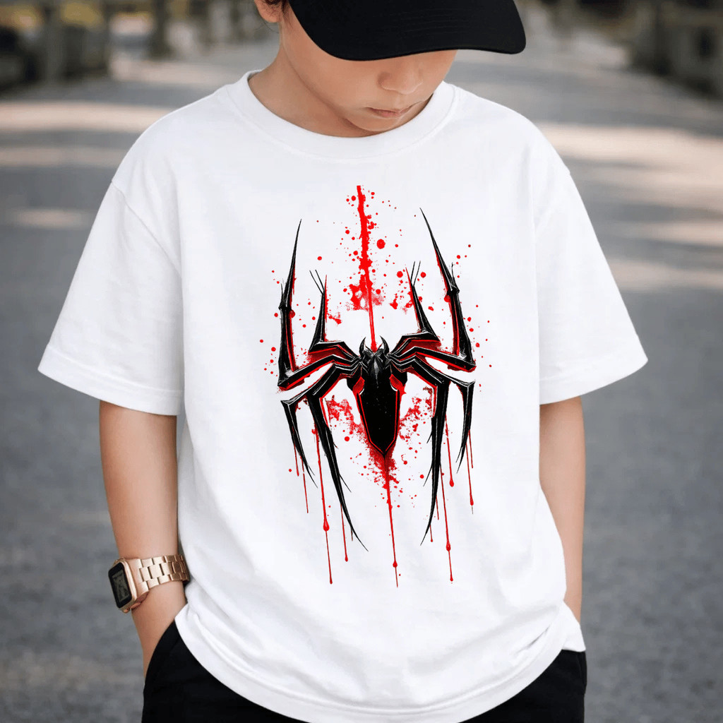 Camiseta Infantil e Juvenil Estampada Aranha 100% Algodão Premium Criança Personalizada Unissex Blusa Camisa