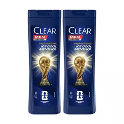 Kit 2 Shampoos Clear Men Anticaspa Ice Cool Menthol 400ml