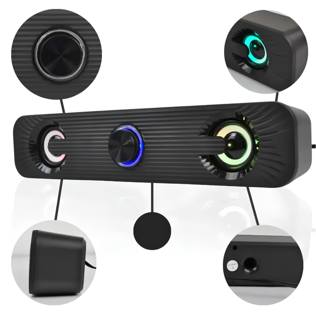 Caixa De Som Para PC TV Notebook Knup RO829 6W Soundbar Gamer P2 — imagem 2 de 2