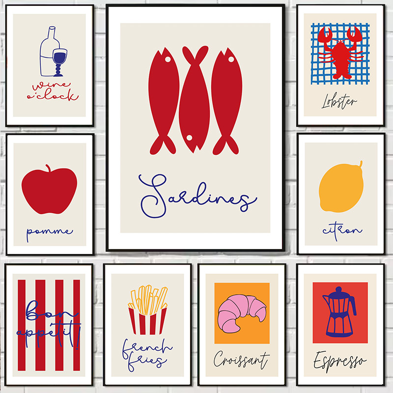 Moderno E Minimalista Frutas Comida Bebidas Arte Da Parede Impressão Pintura Em Tela Vara Figuras Cartaz Imagem Para Sal