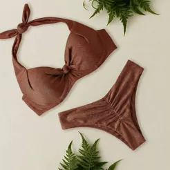 Conjunto Biquini Calcinha Fio Duplo, Bojo Sustentação Reforçado, Tendência Praia