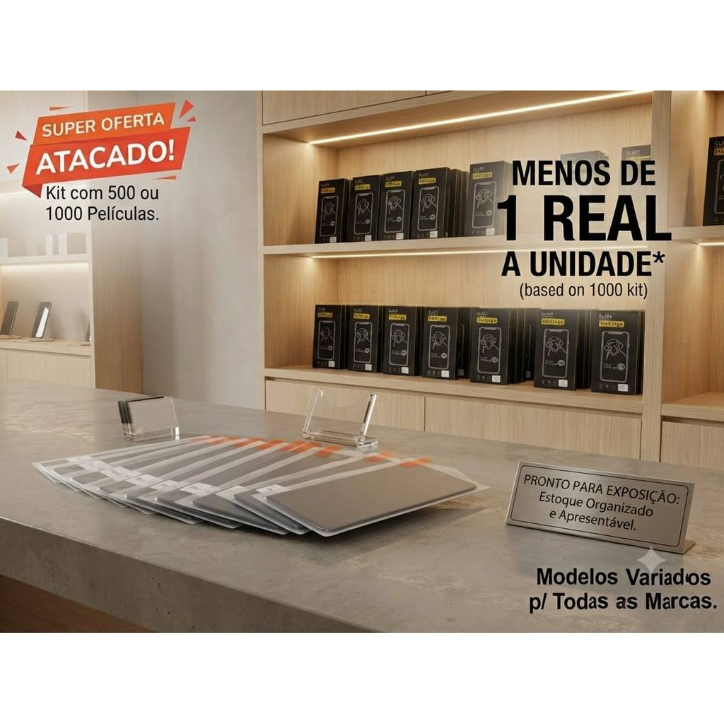 Kit Atacado 500 Películas para Smartphone Modelos Variados