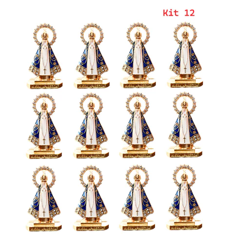 Kit 12 Carruagem de Nossa Senhora Aparecida em Metal 5,5cm - Atacado