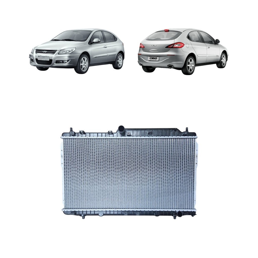 RADIADOR CHERY CIELO HATCH E SEDAN 1.6 COM AR 2010 11 12 13 14 15 16 17 18 19 20 2021
