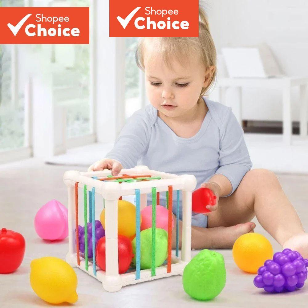 Cubo Sensorial De Classificação De Formas-Brinquedo De Aprendizagem De Frutas Para Desenvolvimento De Bebês De 6 Meses P