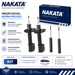 Kit Amortecedor Dianteiro e Traseiro Chevrolet Corsa Classic 2004 até 2012 Nakata
