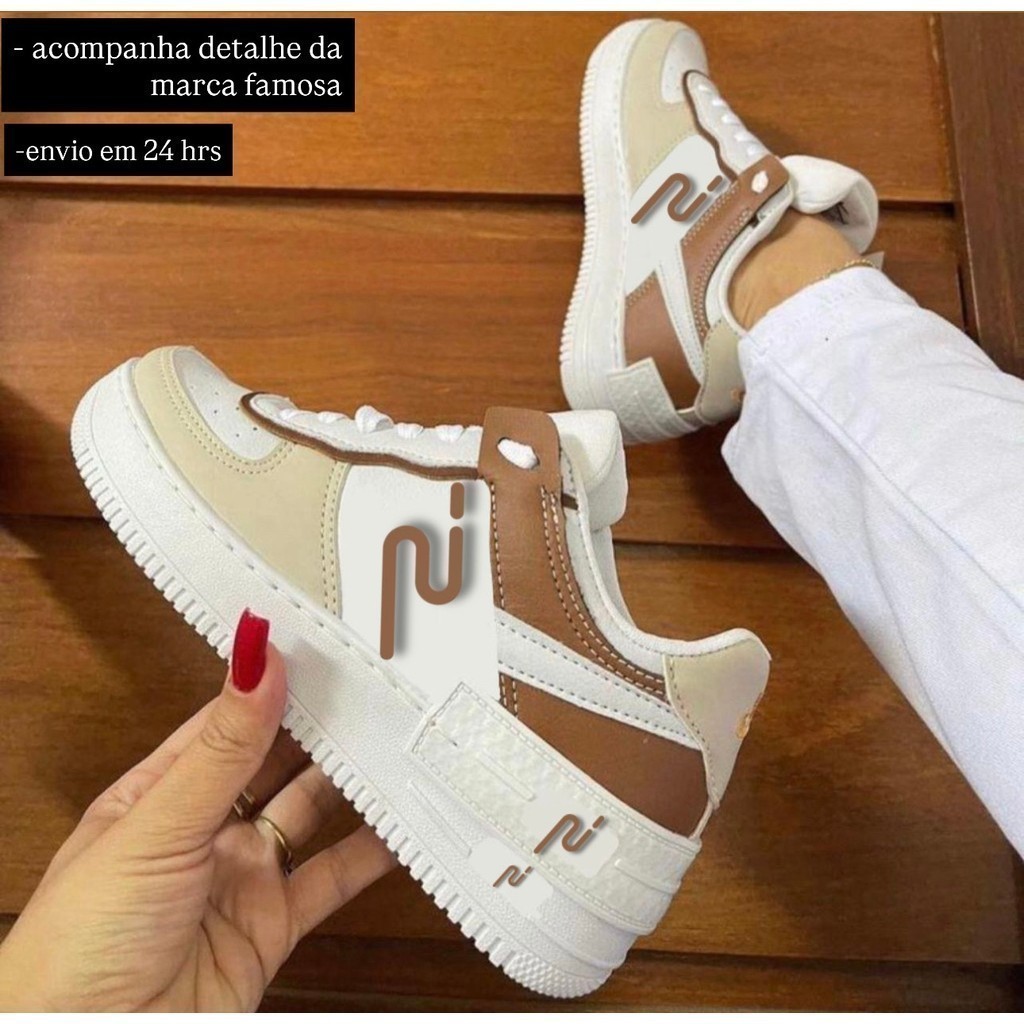TÊNIS FEMININO ESTILOSO ENVIO EM 24HRS CONFORTÁVEL LEVE LANÇAMENTO DO 34 AO 39 ROSA/BRANCO/LILÁS/CARAMELO/