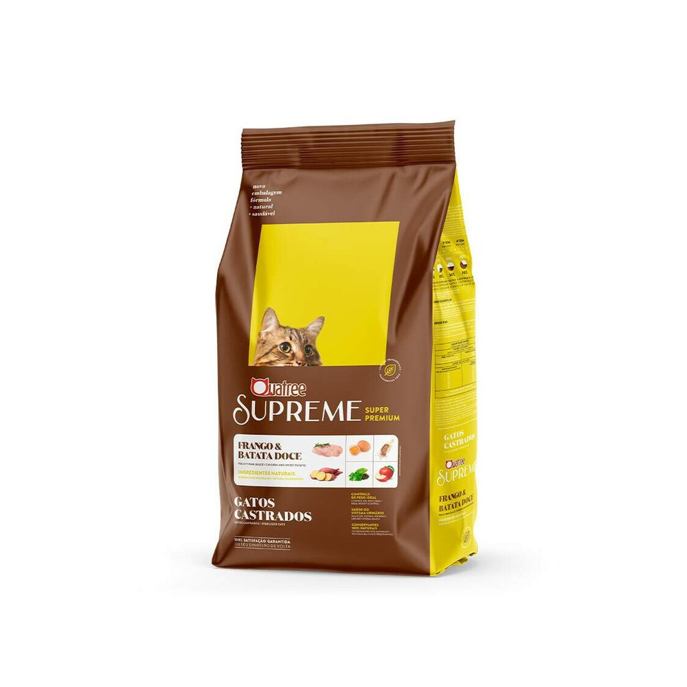Ração Quatree Supreme para Gatos Castrados Sabor Frango e Batata Doce
