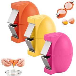 Abridor de Ovos, Kit com 3 Peças de Aço Inoxidável para Ovos Cozidos e Cru, Ferramenta de Cozinha para Fácil Quebra e De