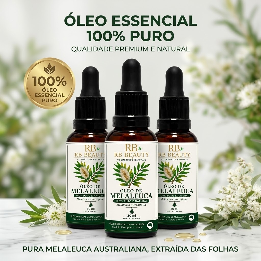 Óleo Essencial De Melaleuca 100% Puro 30ml Contra Micose Acne