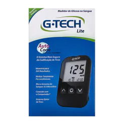 G-Tech Lite Kit Monitor de Glicemia com 1 Aparelho + 1 Lancetador + 10 Lancetas + 10 Tiras