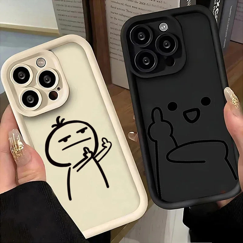 Capa de Telefone com Desenho de Stickman Engraçado para Xiaomi Mi 15 14 13 12 14