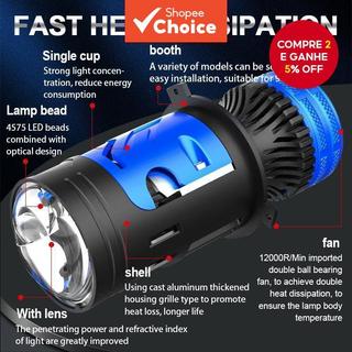 180W H4 Bi-LED Mini Lâmpada De Farol De Lente De Projetor Com Ventilador Turbo Para 12V