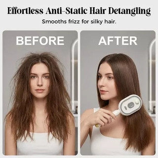 Escova De Cabelo Elétrica A Vapor 3 Em 1 , Alisador Recarregável Com Spray De Névoa , Alm…