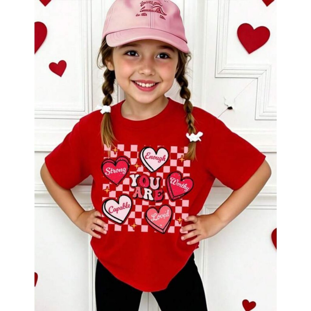 Camiseta Infantil Delicada Meninas Roupa Crianças Manga Curta Estampada Algodão Graphic Letter